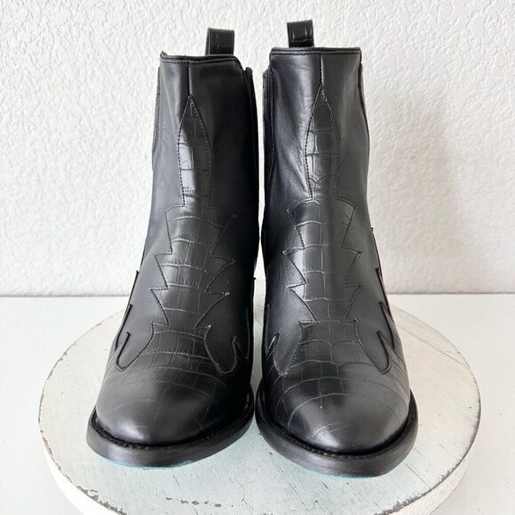 NEW Lane CHELSEA Womens Cowboy Bootie 11 Cowgirl Western Black Short Ankle Boots - Picture 5 of 12